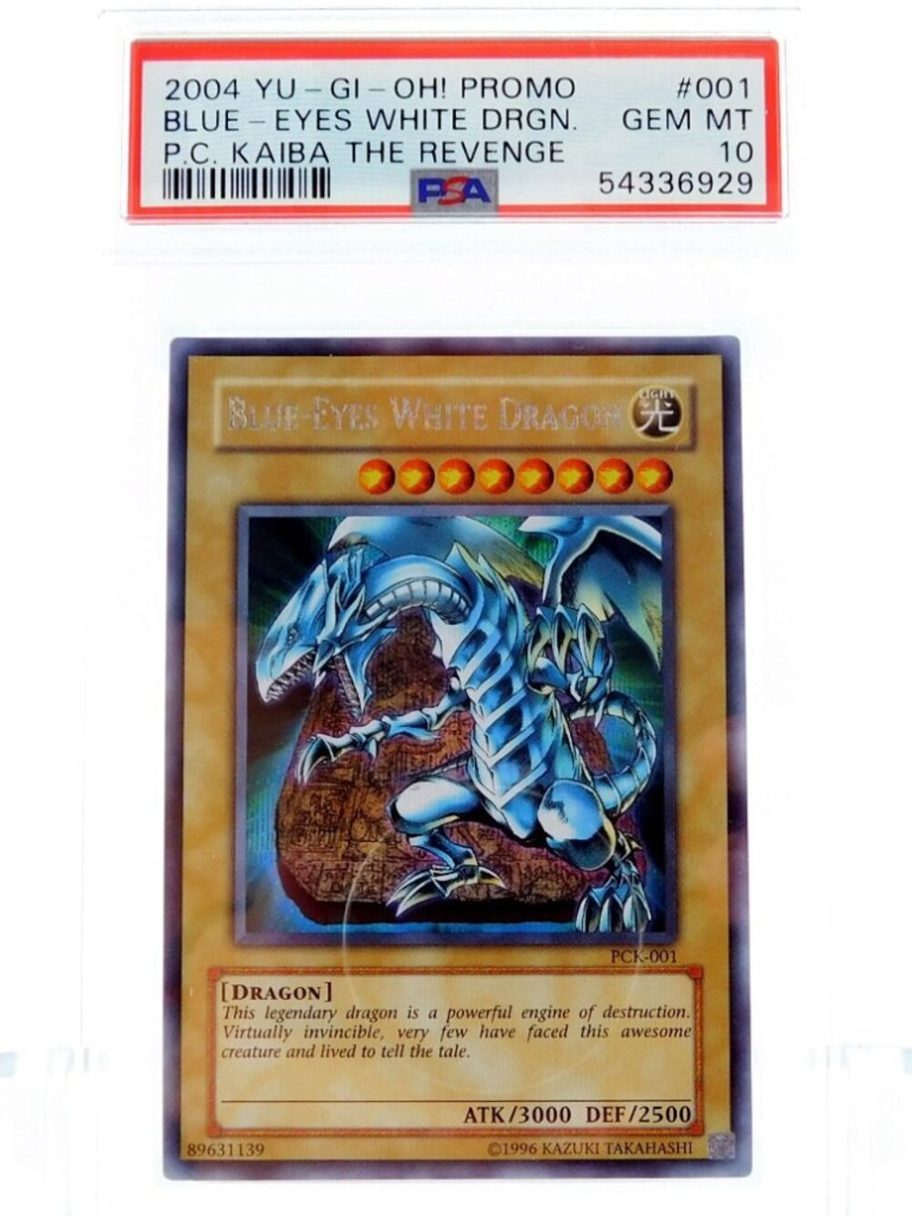 2004 Yu-GI-Oh Blue-Eyes White Dragon PSA 10 PCK-001 Power Of Chaos Kaiba Revenge